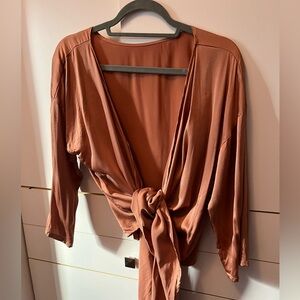 Miranda Bennett Studio Wrap Top in Silk Charmeuse, One Size